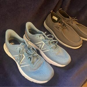 New Balance Light Blue 11 and Gray Sneakers 10.5; 2 Pairs of Men’s Shoes